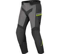 SHIMA Alpha Pantalones Textiles de Moto impermeables, negro-gris-amarillo, tamaño L para Hombres