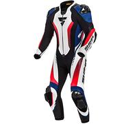 SHIMA APEX RS Traje de Motociclista Hombre - Cuero 1-Pieza Traje Deportivo Carrera Ventilado con Deslizadores Hombros y Rodillas, Espalda CE, Hombros, Coderas, Costuras Reforzadas (46, Blanco/Azul)