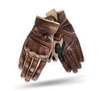 SHIMA AVIATOR Guantes Moto Hombre Cuero Homologados Corto Verano Motos Guante Ventilado Certificatos Con Protección Motorista Racing Protecciones Ventilación Verão (Hombre, Marrón, XL)