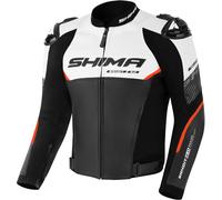 SHIMA Bandit 2.0 Chaqueta de cuero de moto perforada, blanco/negro/rojo, Talla 56