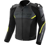 SHIMA Bandit 2.0 Chaqueta de cuero de moto perforada, negro/amarillo, Talla 52