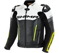 SHIMA Bandit Chaqueta de cuero para moto, negro-blanco-amarillo, tamaño 46 para Hombres