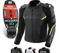 SHIMA Bandit 2.0 Chaqueta de cuero de moto perforada, negro-amarillo, tamaño 50 para Hombres