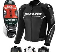 SHIMA Bandit 2.0 Chaqueta de cuero de moto perforada, negro-blanco, tamaño 52 para Hombres