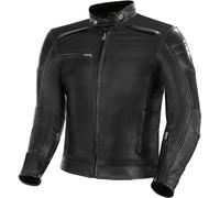 SHIMA BLAKE Chaqueta Moto Hombre - Cazadora moto hombre de cuero premium ventilado con CE espalda, hombros, codos protecciones, reforzado costuras dobles (Negro, XL)