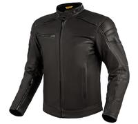 SHIMA BLAKE Chaqueta Moto Hombre - Cazadora moto hombre de cuero premium ventilado con CE espalda, hombros, codos protecciones, reforzado costuras dobles (Negro, 3XL)