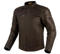 SHIMA BLAKE Chaqueta Moto Hombre - Cazadora moto hombre de cuero premium ventilado con CE espalda, hombros, codos protecciones, reforzado costuras dobles (Marrón, L)