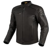 SHIMA BLAKE Chaqueta Moto Hombre - Cazadora moto hombre de cuero premium ventilado con CE espalda, hombros, codos protecciones, reforzado costuras dobles (Negro, M)