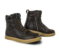 SHIMA Blake Zapatos Motocicleta hombres - Cuero, Transpirable, Reforzado Zapatos de Calle con Cremallera Lateral, Soporte de Tobillo, Suela Antideslizante, Almohadilla de Engranaje (48, Marrón)