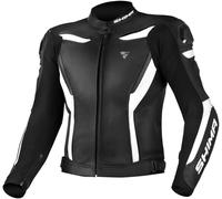 SHIMA Chase Chaqueta de cuero para motocicleta, negro-blanco, tamaño 52 para Hombres