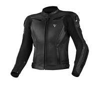 SHIMA CHASE Chaqueta Moto Hombre | Cazadora deportiva moto hombre de cuero verano ventilado con deslizadores de hombro, CE espalda, hombros, codos protecciones (Negro, 60)
