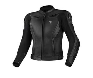 SHIMA CHASE Chaqueta Moto Hombre | Cazadora deportiva moto hombre de cuero verano ventilado con deslizadores de hombro, CE espalda, hombros, codos protecciones (Negro, 54)