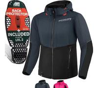 SHIMA DAYBREAKER LADY Sudadera de Moto para Mujer - FiberQL - Capa de Aramida y Refrigeración, Protectores de Sspalda, Hombros y Codos CE, Cremallera y Cierre a Presión (Gris, XL)