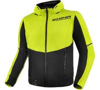 SHIMA DAYBREAKER MEN - Sudadera de Moto para Hombre - FiberQL - Capa de Aramida y Refrigeración, Protectores de Espalda, hombros y codos CE, cremallera y cierre a presión (Fluo, M)