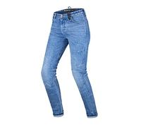 SHIMA Devon Jeans Moto - Pantalones Jeans Elásticos Ventilados Slim Fit con Refuerzos de FiberQL, Protectores CE de Rodillas y Caderas (Mujer, Azul, 26)