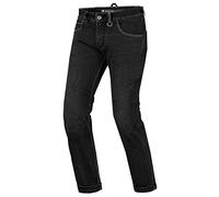 SHIMA Devon Jeans Moto - Pantalones Jeans Elásticos Ventilados Slim Fit Hombres con Refuerzos de FiberQL, Protectores CE de Rodillas y Caderas (Hombre, Negro, 30)