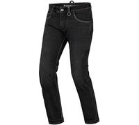 Shima Devon Jeans Moto - Pantalones Jeans Elásticos Ventilados Slim Fit Hombres con Refuerzos de FiberQL, Protectores CE de Rodillas y Caderas (Hombre, Negro, 34 Long)