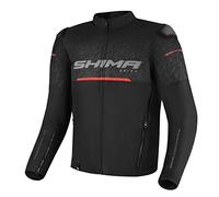 SHIMA DRIFT Chaqueta Moto Hombre, Ligera y Transpirable Cazadora Moto Mesh de Verano Hombre con CE Espalda, Hombros, Codos Protecciones, Ajuste de la Anchura (Negro, 4XL)