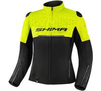 SHIMA Drift Chaqueta textil de moto para mujer, negro/amarillo, Talla XXL
