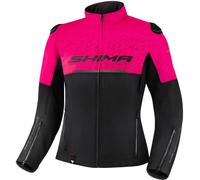 SHIMA Drift Chaqueta textil de moto para mujer, negro/rosa, Talla S