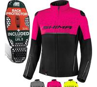 SHIMA Drift Chaqueta textil de moto para mujer, negro-rosa, tamaño 3XL