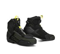 SHIMA Edge Vented Zapatos de moto, negro/verde oscuro, Talla 45