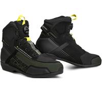 SHIMA Edge Vented Zapatos de moto, negro/verde oscuro, Talla 46