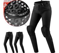 SHIMA FLEXX Pantalon Moto De Las Femeninoes Protectores Airforce Homologado Ajustado Tejanos Pantalón Vaqueros Jeans protección de Rodilla (Femenino, Negro, 28/32)