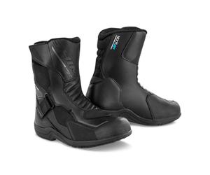SHIMA Fusion WP Botas Moto Mujer Cuero Impermeable Zapatos Todo El Año Calzado Motorista Baja Adventure Velcro Protección Tobillo Motocicleta Trail (Femenino, Negro, 39)