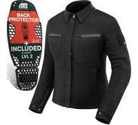 SHIMA Giro Jacket Chaqueta Moto Mujer AirForce Protector Espalda Cazadora Motociclista Chaquetas Protecciones Stretch Verano Moto Armadura Cazadoras Urbano Motocicletas (Femenino, Negro, XL)