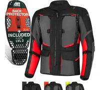 SHIMA Hero 2.0 chaqueta textil impermeable para motocicletas, negro-rojo, tamaño S para Hombres