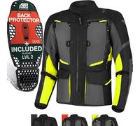 SHIMA Hero 2.0 chaqueta textil impermeable para motocicletas, negro-amarillo, tamaño 4XL para Hombres