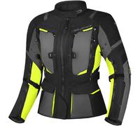 SHIMA Hero 2.0 impermeable Chaqueta textil de motocicleta para mujer, negro-amarillo, tamaño 3XL