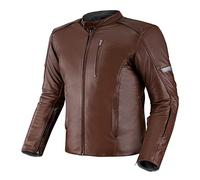 SHIMA HUNTER Chaqueta Moto Hombre | Cazadora moto hombre de cuero A+ vintage ventilado con CE espalda, hombros, codos protecciones, reforzado costuras dobles (Model 2022, Marrón, L)
