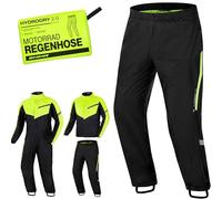SHIMA HydroDry 2.0 Pantalones de lluvia para moto, negro-amarillo, tamaño L para Hombres