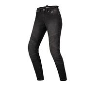 SHIMA JESS BLACK, Moderno Duralid Femenino Jeans de motocicleta con protectores (Negro, 24)