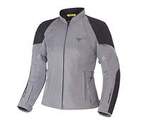 SHIMA JET Paneles MESH Transpirables, Membrana Impermeable y Extraíble, Protector de Espalda de Nivel 2 Incluido, Ajustes Avanzados (Mujer, Chaqueta, Gris, XS)