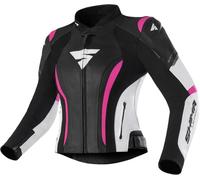 SHIMA Miura 2.0 Chaqueta de cuero para motocicleta para damas, negro/rosa, Talla 36