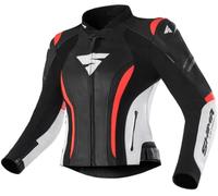 Shima Miura 2.0 Chaqueta de moto - Piel, mujer, chaqueta deportiva con protectores de espalda, codos y hombros, piel perforada, para traje de 2 piezas (36, Rojo Fluo)