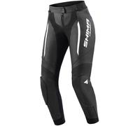 SHIMA Miura 2.0 Pantalones de cuero para motocicleta para damas, Negro/Blanco, Talla 42