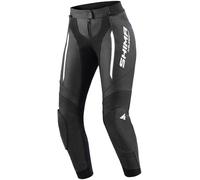 Shima Miura 2.0 Pantalones de moto - Cuero, mujer, pantalones deportivos con protectores de caderas y rodillas, cuero perforado, paneles elásticos, para traje de 2 piezas (40, Negro/Blanco)