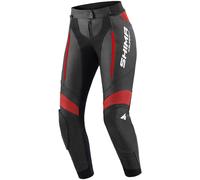 SHIMA Miura 2.0 Pantalones de cuero para motocicleta para damas, negro/rojo, Talla 42
