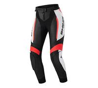 SHIMA Miura 2.0 Pantalones de cuero para motocicleta para damas, negro-blanco-rojo, tamaño 38 para Mujer