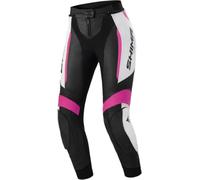 SHIMA Miura 2.0 Pantalones de cuero para motocicleta para damas, negro-rosa, tamaño 38 para Mujer
