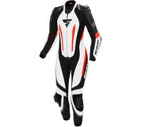 SHIMA Miura RS Traje de cuero de motocicleta de una pieza para mujer, Negro/Blanco/Rojo, Talla 36