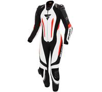 SHIMA Miura RS Traje de cuero de motocicleta de una pieza para mujer, Negro/Blanco/Rojo, Talla 36