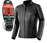 SHIMA MONACO 2.0 Chaqueta Moto Mujere - Cazadora Moto Mujere Vintage de Cuero Ventilado con Protecciones CE Espalda, Hombros, Codos (Negro, XL)