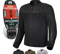 SHIMA OPENAIR Chaqueta Moto Hombre | Ligera y Transpirable Cazadora Moto Mesh de Verano Hombre con CE Espalda, Hombros, Codos Protecciones, Ajuste de la Anchura (Negro, L)