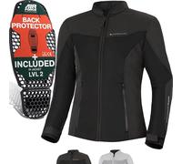 SHIMA OPENAIR LADY Chaqueta Moto Mujere - Ligera y Transpirable Cazadora Moto Mesh de Verano mujere con CE Espalda, Hombros, Codos Protecciones, Ajuste de la Anchura (Negro, XS)