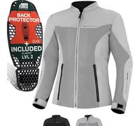 SHIMA Openair Chaqueta textil de motocicleta para damas, gris, tamaño L para Mujer